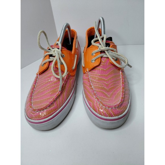 Sperry Top Sider Women's 9688607 Pink Orange‎ Sequins Boat Shoes Size 10 M - Picture 2 of 6